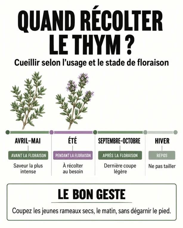 Quand récolter le thym : calendrier des périodes de coupe et de floraison