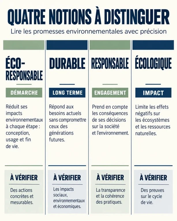Repères visuels pour distinguer les notions d’une démarche eco responsable