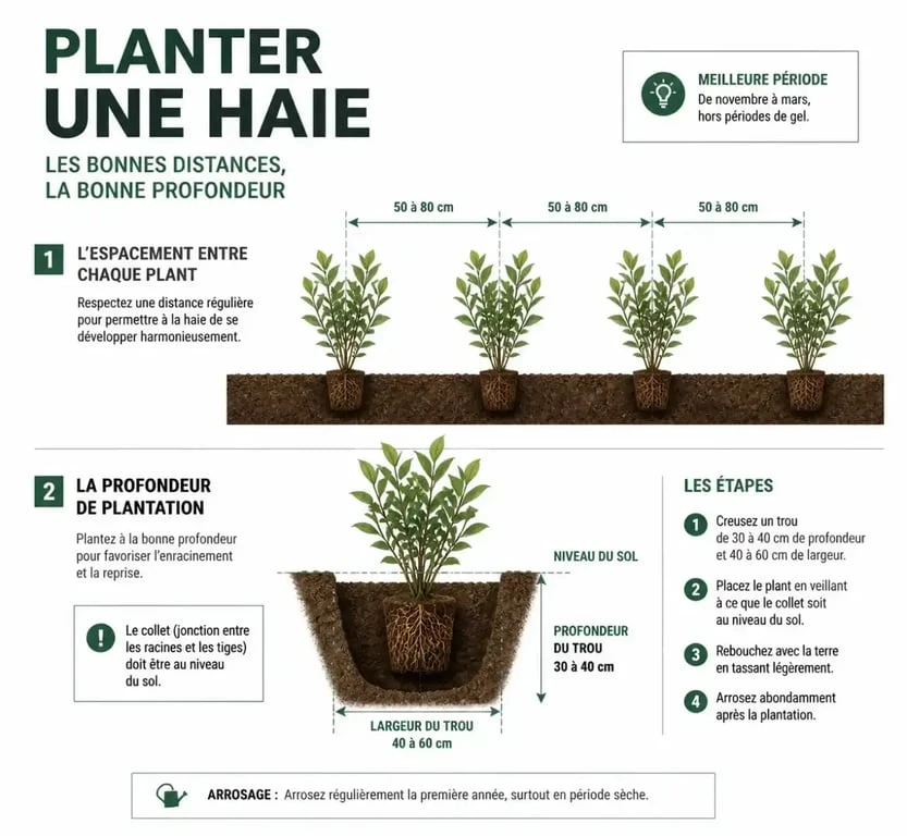 Guide visuel de plantation du cyprès de leyland