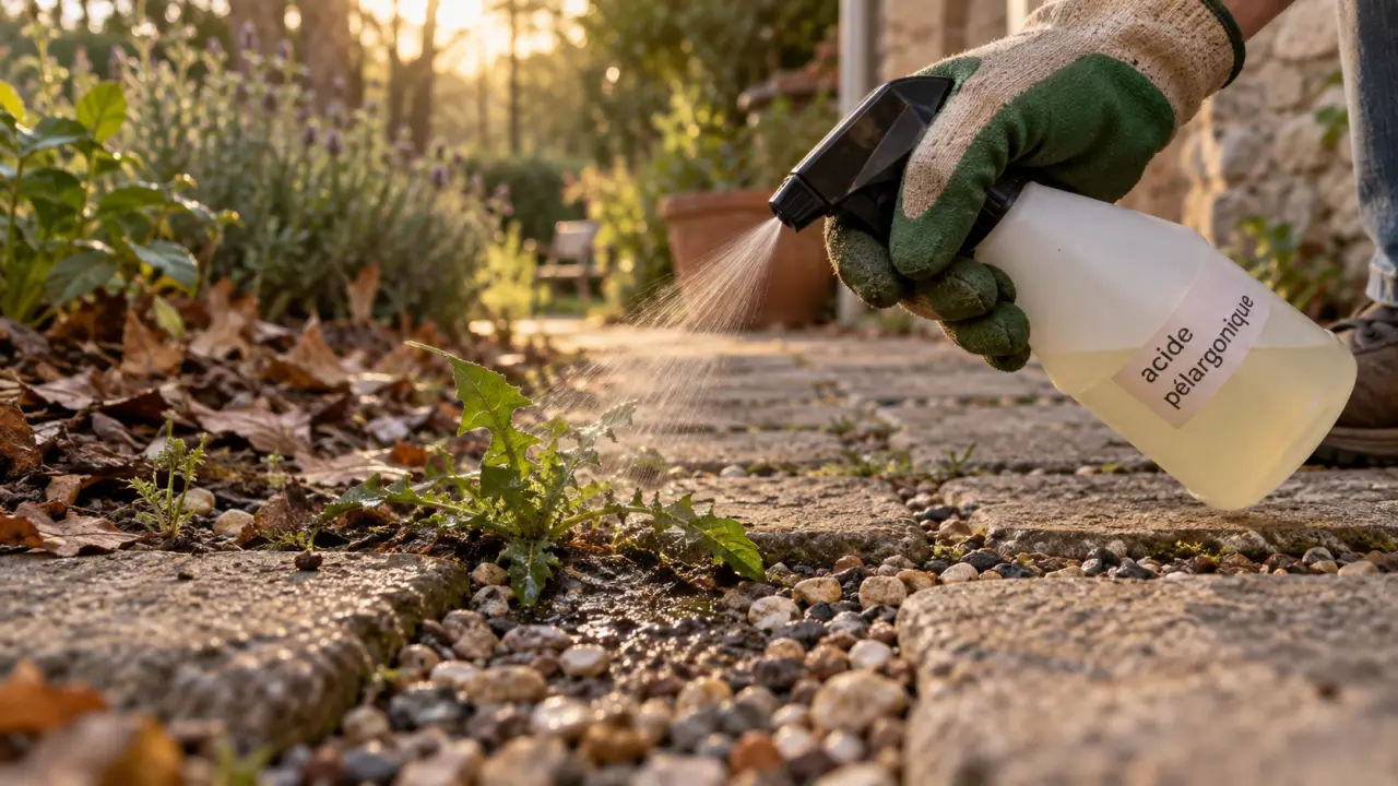 Quel est le meilleur désherbant ? pulvérisateur acide pélargonique contre mauvaises herbes