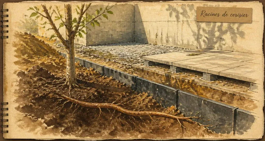 Racine du cerisier : distances de sécurité et protection de vos structures