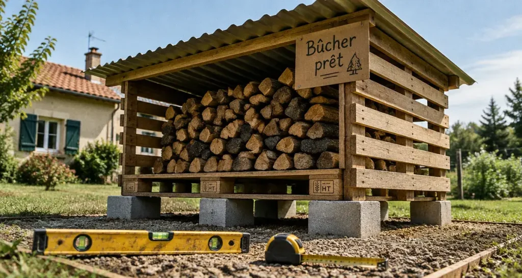 Abri à bûches fait maison : le sol, le toit et les 10 cm d&rsquo;air qui sauvent votre bois
