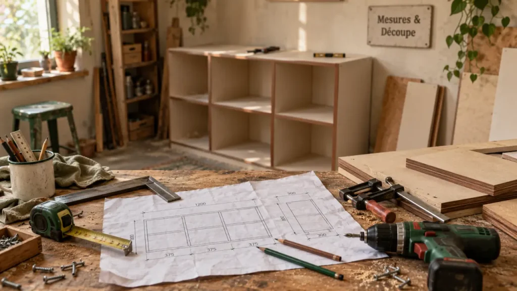 Meubles DIY : concevoir un rangement solide sans coupes inutiles
