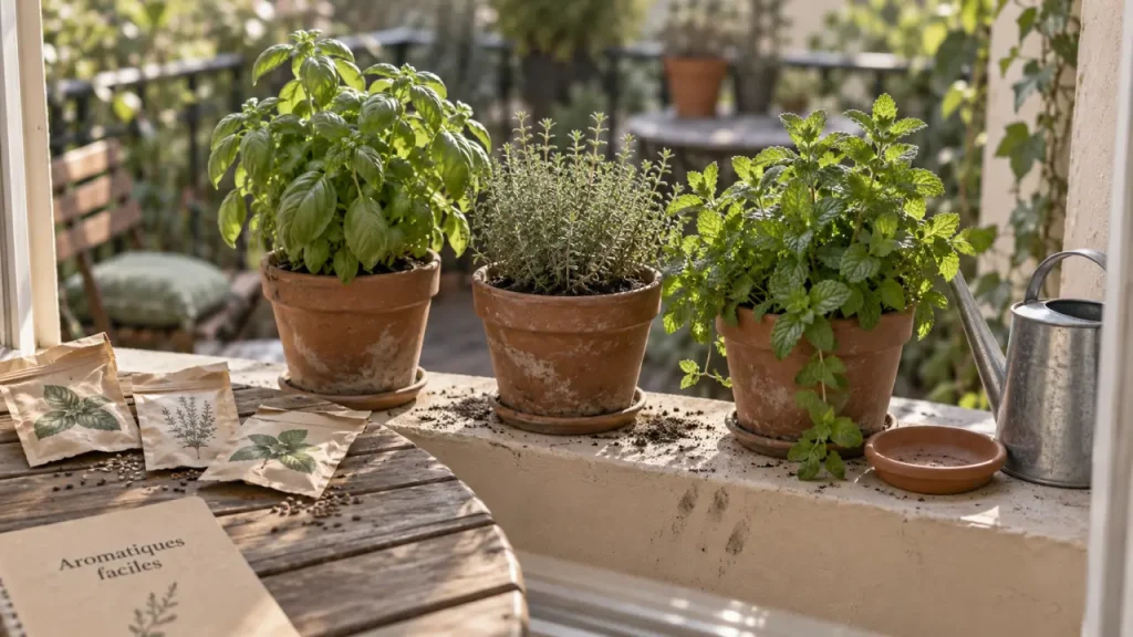 Cultivez des plantes aromatiques adaptées à votre espace, du balcon au potager