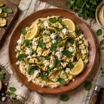 Recette ete : salade courgettes grillées, feta et houmous