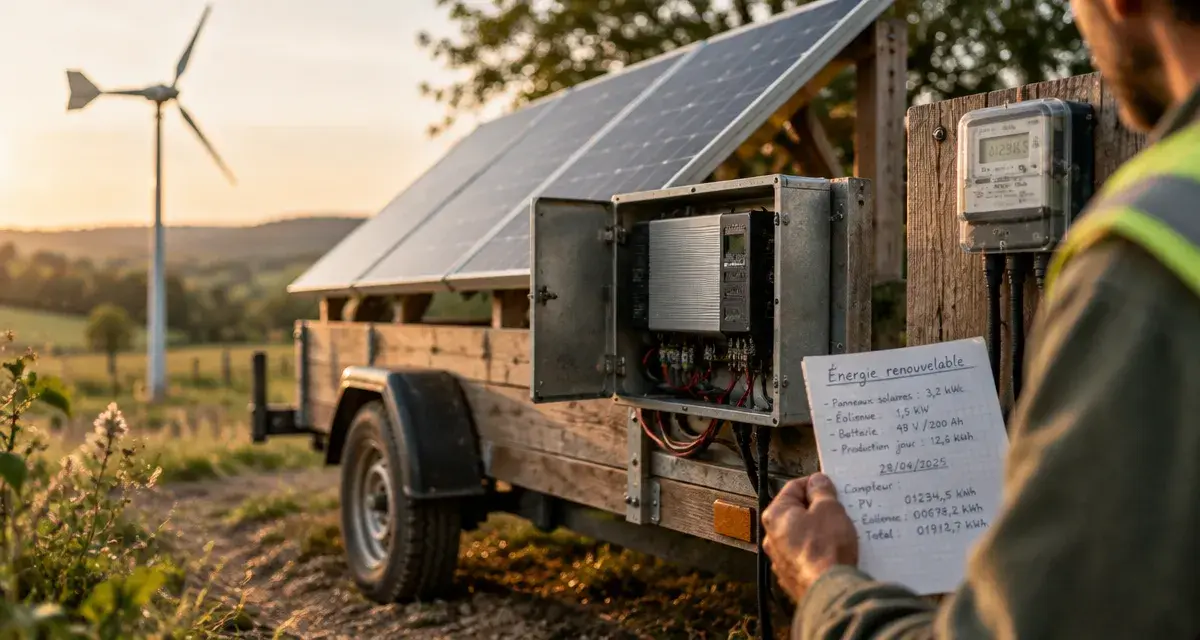 Source d énergie renouvelable : mini installation solaire sur remorque
